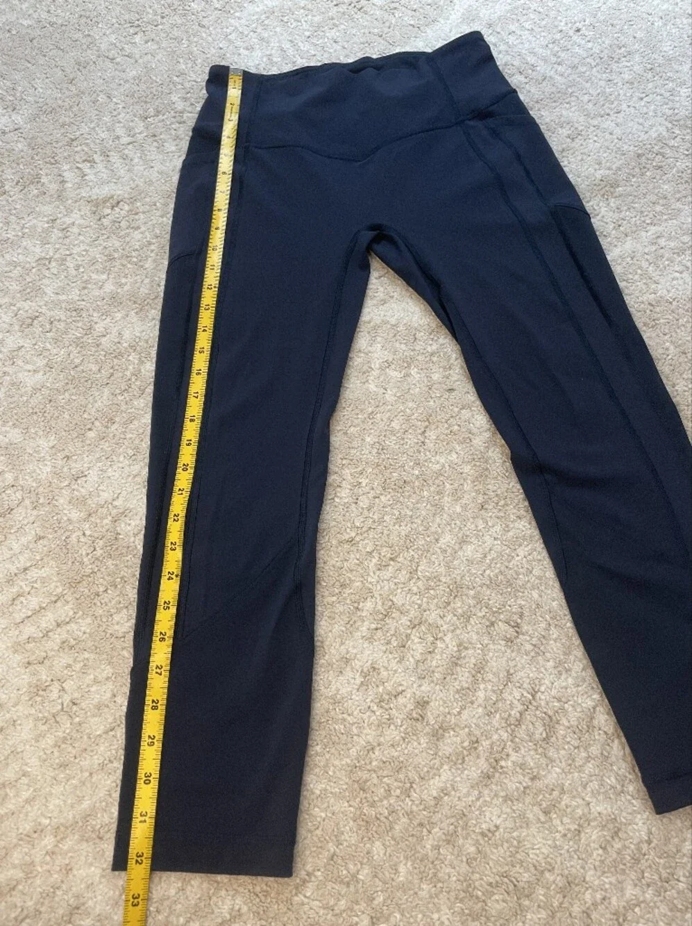 Lululemon Athletica Blue High-Rise Performance Leggings 7/8 Size 8 - Picture 3 of 5